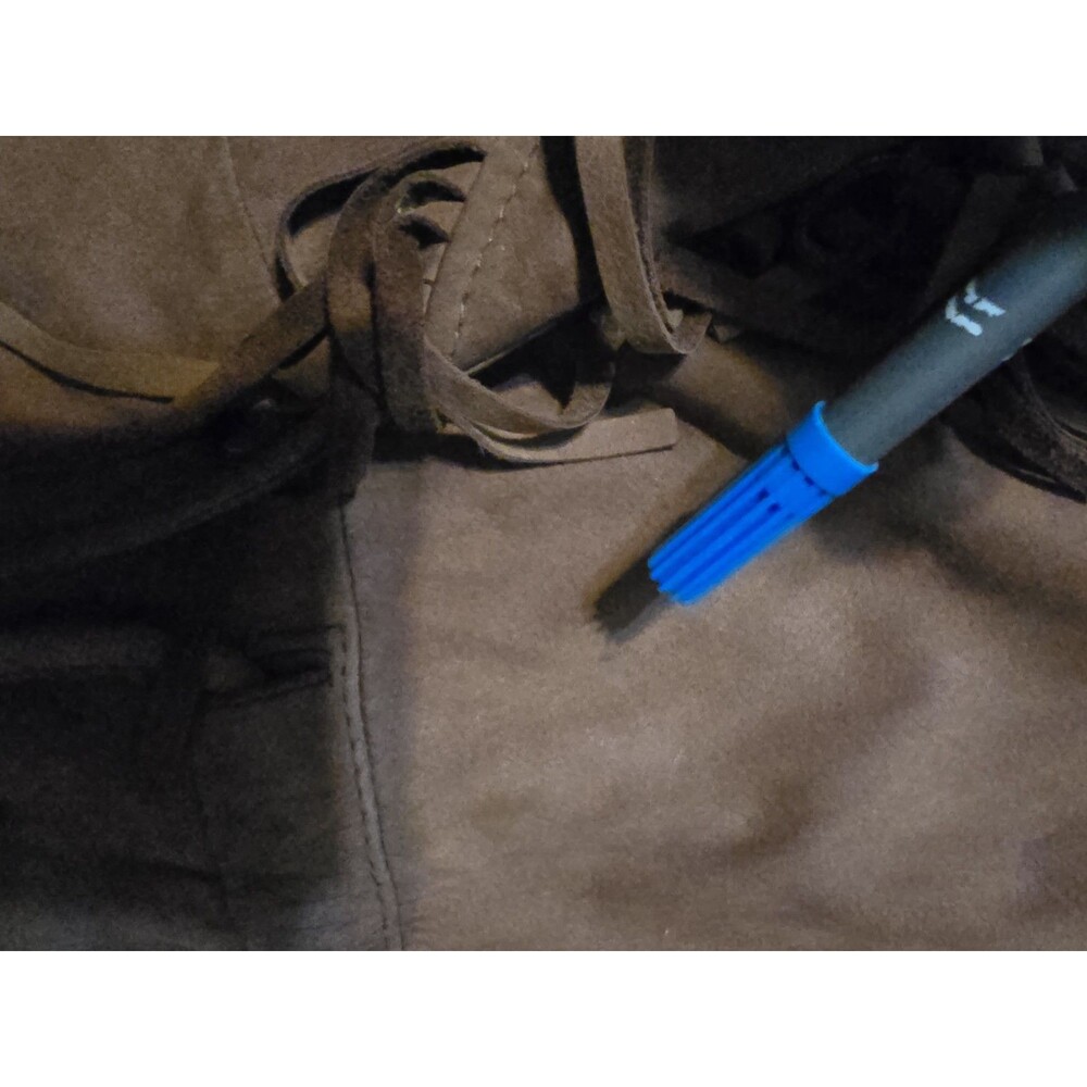 Leather Suede Jacket Womens SZ L Fringe Western Grunge Cowgirl WSpice Rustic - Picture 8 of 16